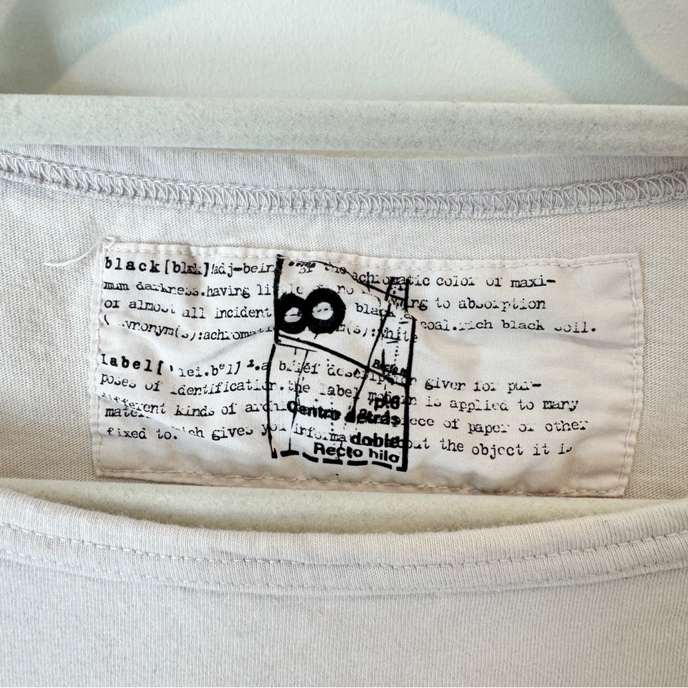 🌸 RUNDHOLZ Black Label Cotton Mixed Media Tulip T-Shirt Top, White, Size S, EUC - Picture 5 of 9